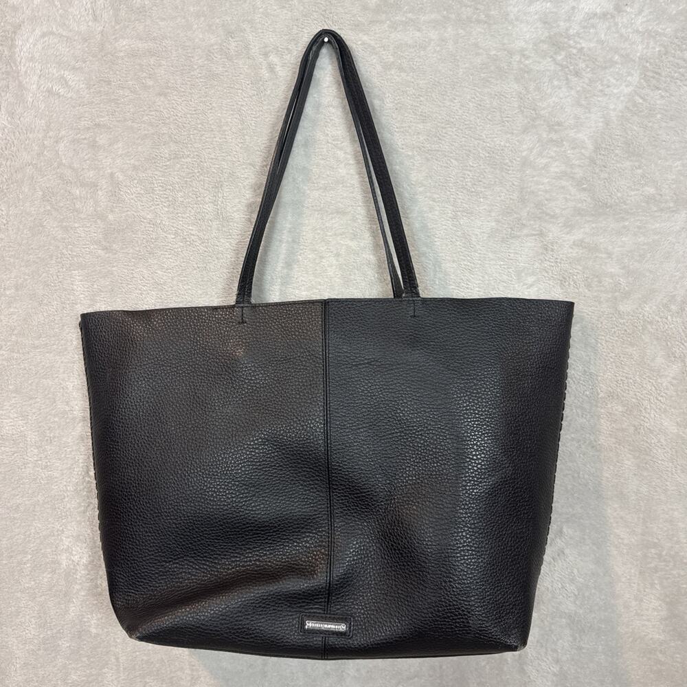 Rebecca Minkoff Black Pebbled Leather Tote Classic Carry all Capsule Purse